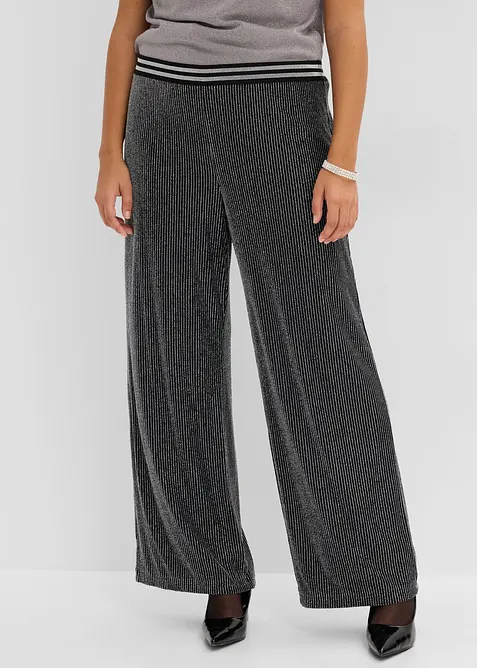 Pantaloni in jersey con righe glitterate, bonprix