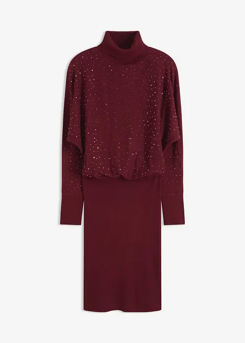 Abito in maglia con brillantini, bonprix
