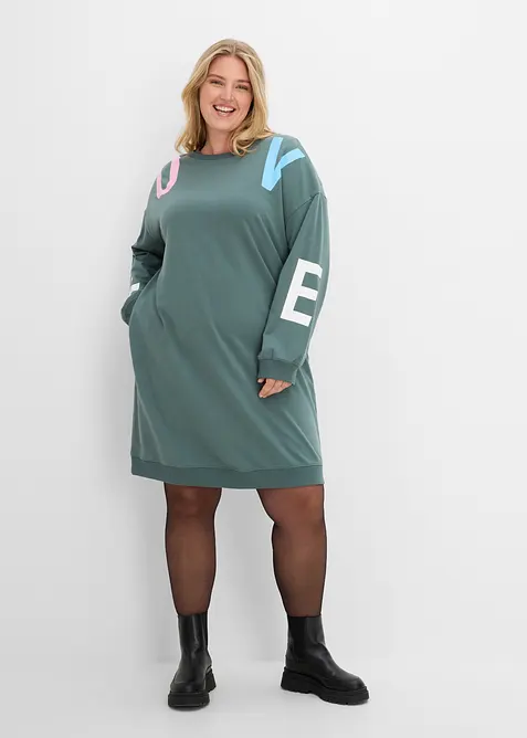Abito in felpa di misto cotone morbido, bonprix