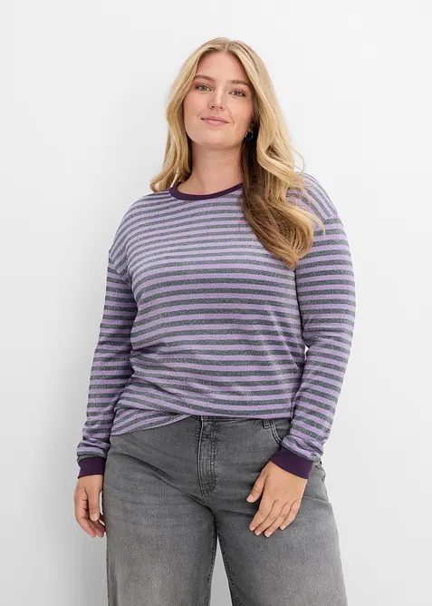 Maglia a maniche lunghe con filato glitterato, bonprix