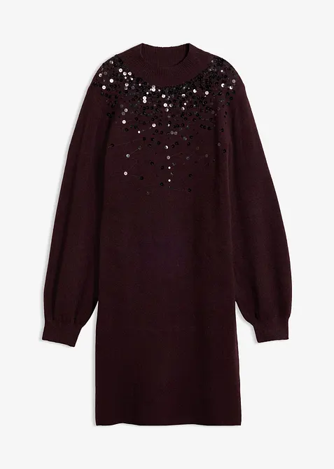 Abito in maglia con paillettes, bonprix