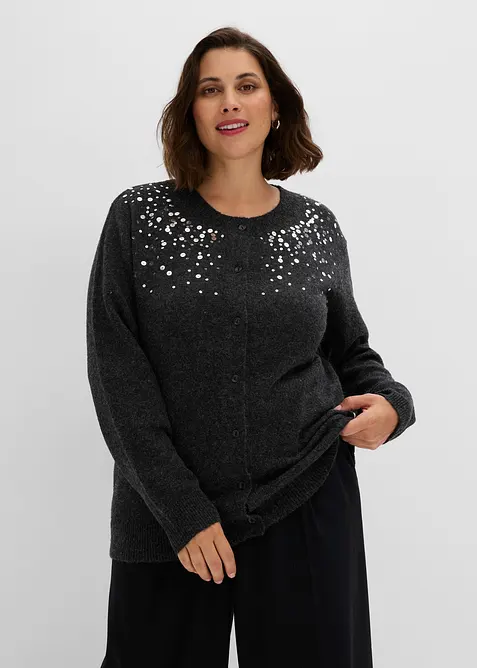 Cardigan con paillettes scintillanti, bonprix