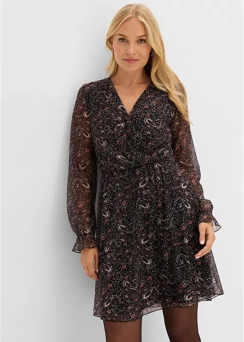 Abito in jersey e mesh fine, bonprix