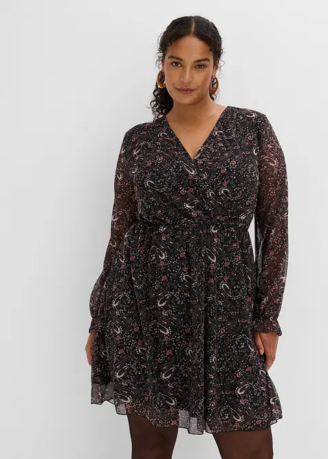 Abito in jersey e mesh fine, bonprix