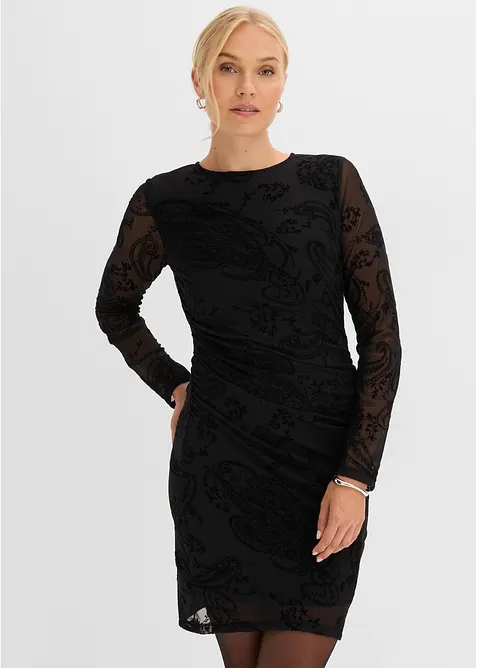 Abito in jersey e mesh fine, bonprix