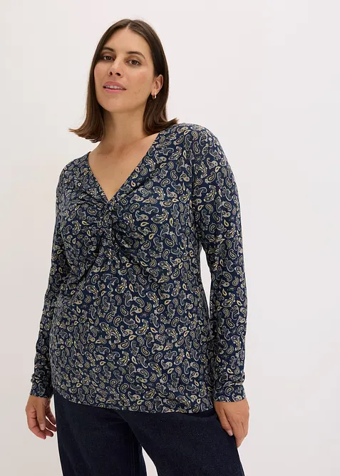 Maglia a maniche lunghe con fantasia paisley allover, bonprix