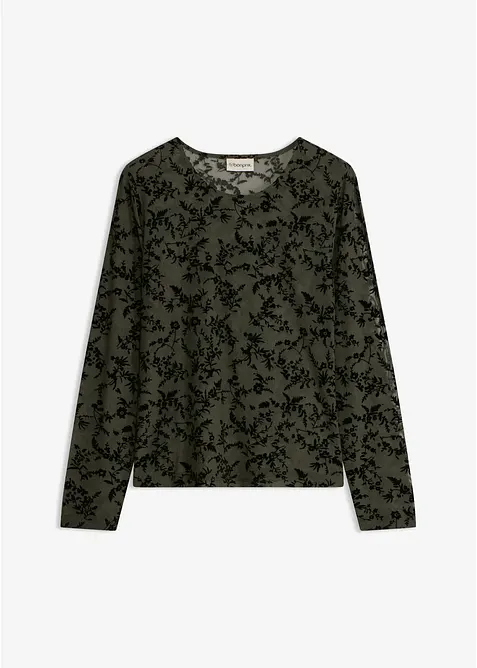 Maglia a maniche lunghe in morbido mesh, bonprix