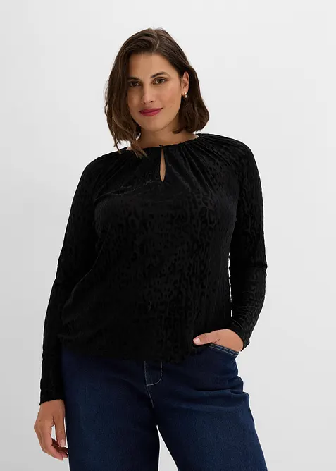Maglia a maniche lunghe in mesh fine, bonprix