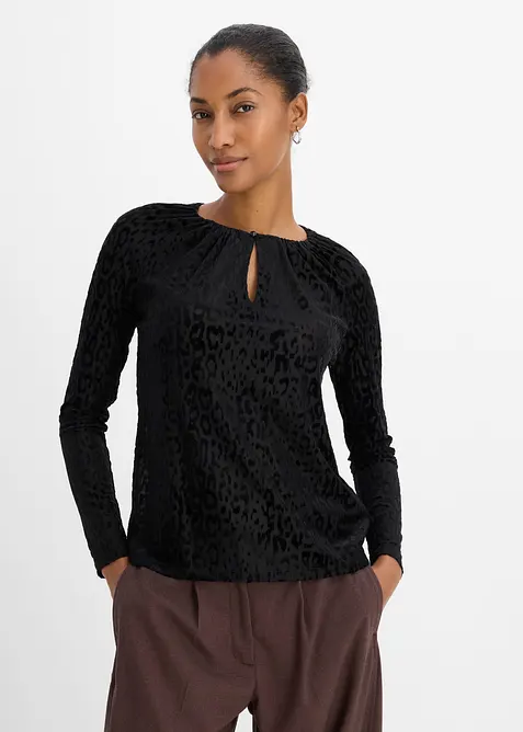 Maglia a maniche lunghe in mesh fine, bonprix