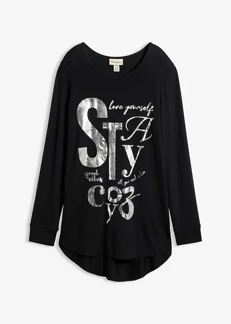 Maglia a maniche lunghe in misto viscosa fluido, bonprix