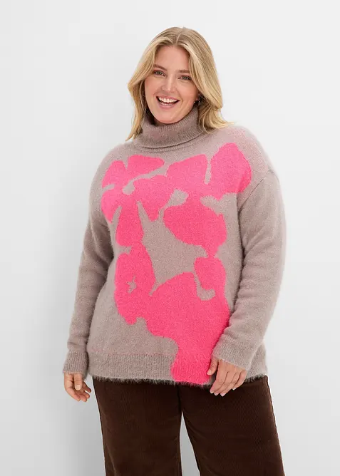 Maglione a collo alto ampio, bonprix