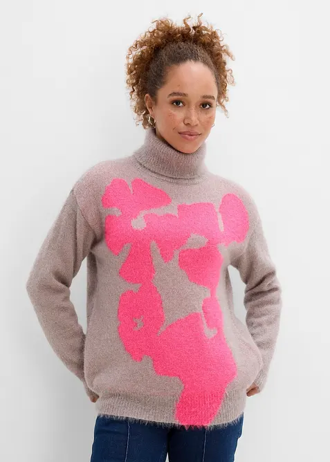 Maglione a collo alto ampio, bonprix
