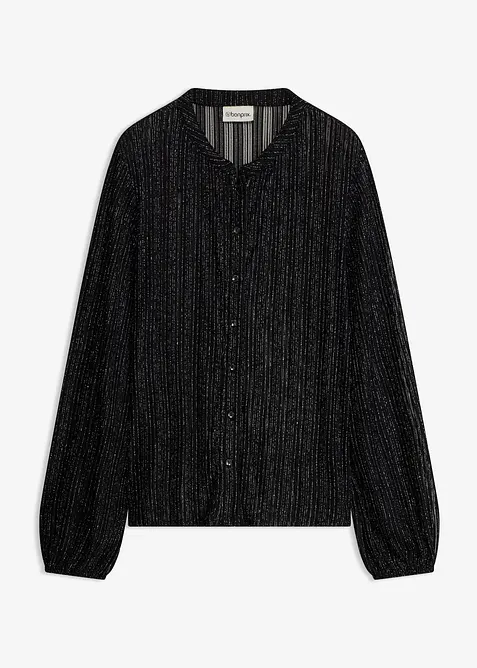 Blusa con effetto plissettato luccicante, bonprix