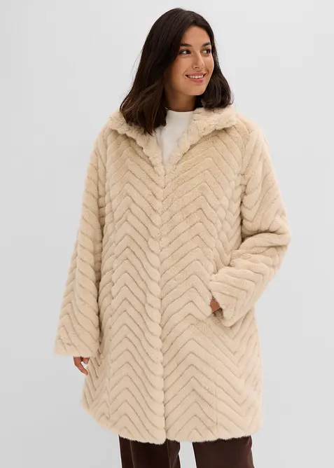 Pelliccia sintetica con collo dritto, bonprix
