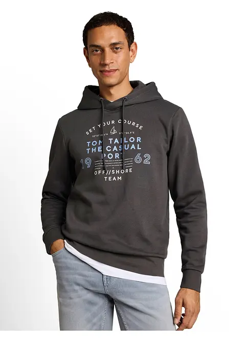 Felpa Tom Tailor in misto cotone morbido con cappuccio, Tom Tailor