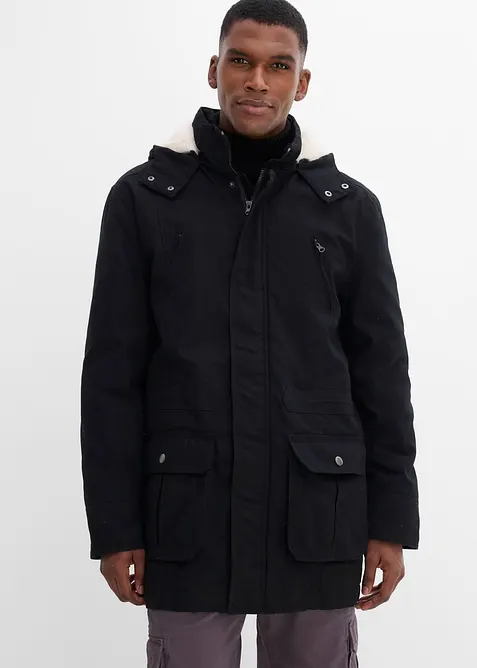 Parka invernale con cappuccio in teddy, bonprix