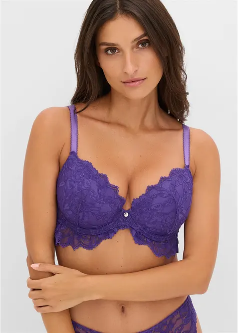 Reggiseno in morbido pizzo con coppe preformate, bonprix