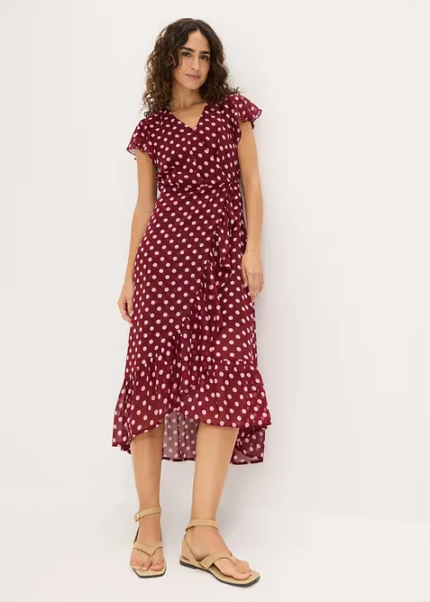 Abito di chiffon con volant, bonprix