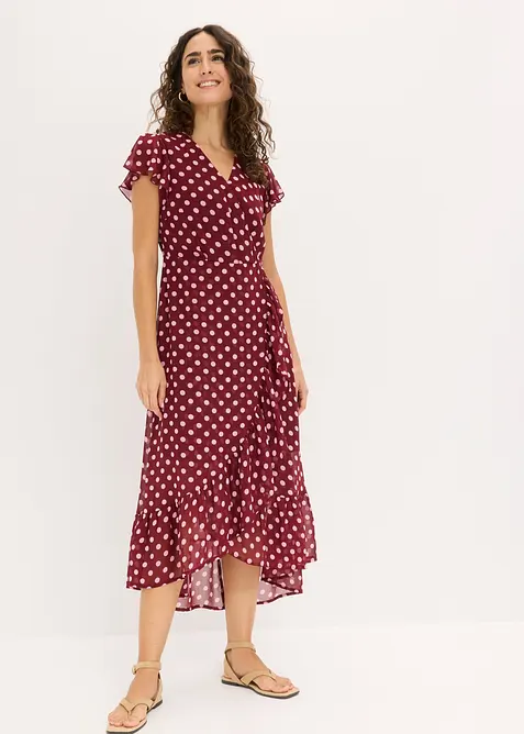 Abito di chiffon con volant, bonprix