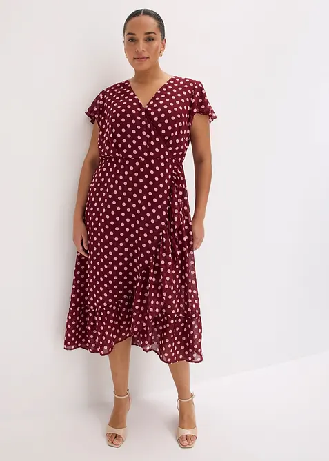 Abito di chiffon con volant, bonprix