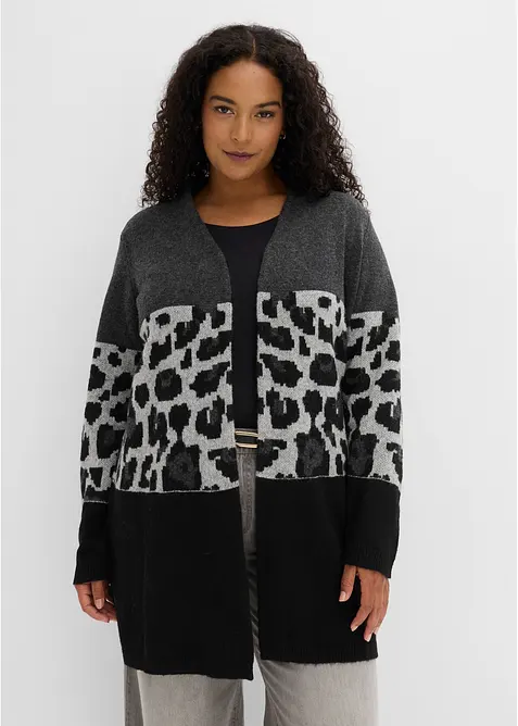 Cardigan lungo con motivo jacquard, bonprix