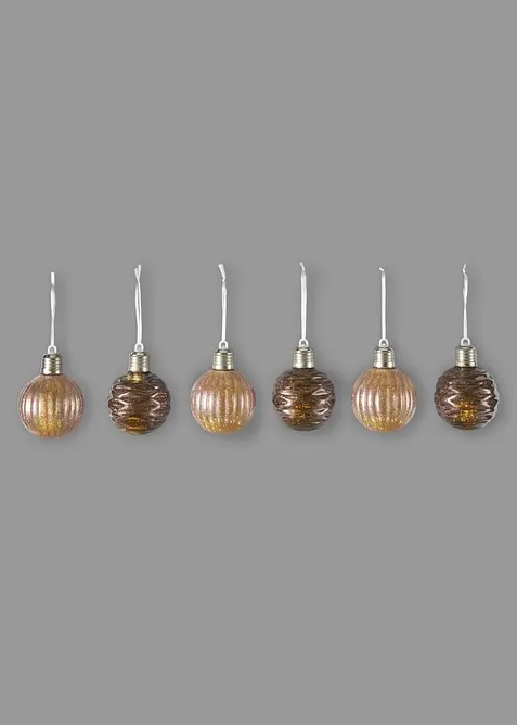 Palline di Natale LED (pacco da 6), bonprix