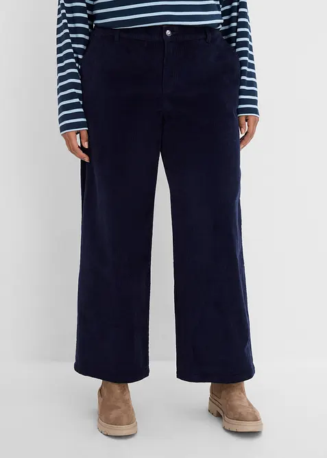 Pantaloni in velluto a coste di misto cotone elasticizzato, bonprix