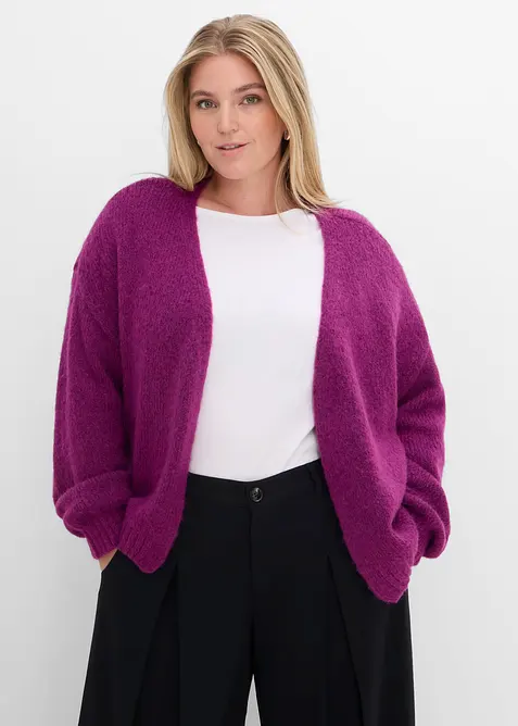 Cardigan oversize corto in filato grosso, bonprix
