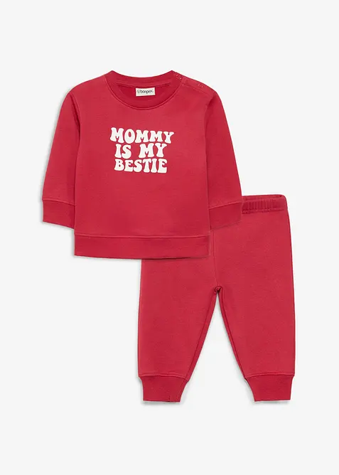 Felpa e pantaloni in puro cotone biologico (set 2 pezzi), bonprix