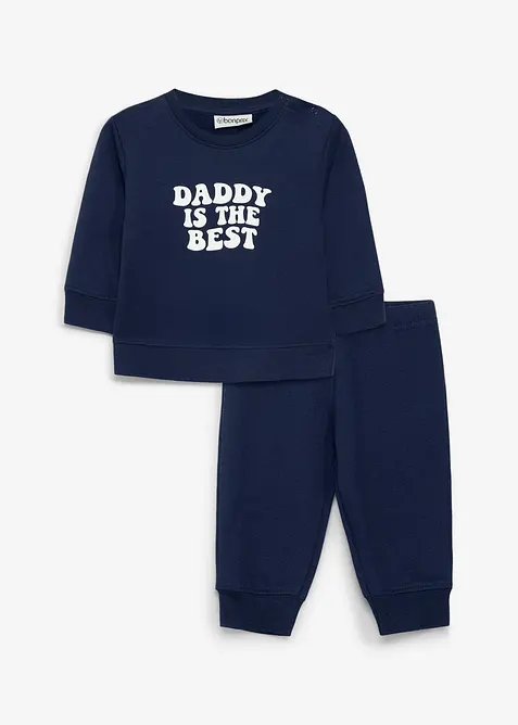 Felpa e pantaloni in puro cotone biologico (set 2 pezzi), bonprix
