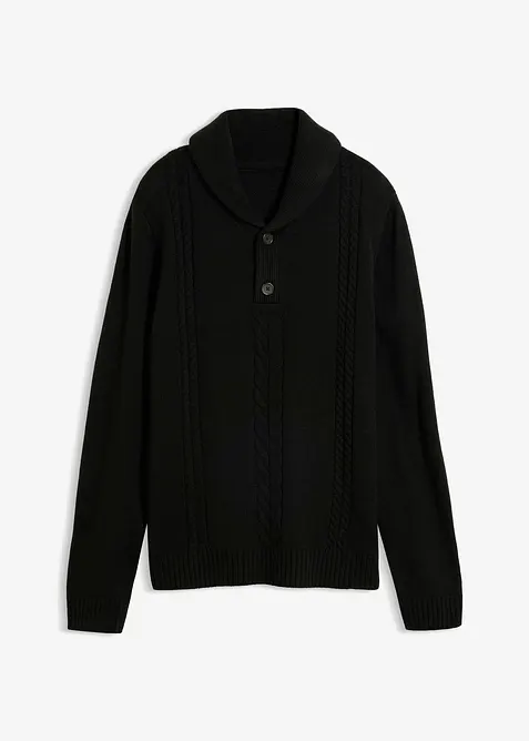 Maglione in filato grosso con collo a scialle, bonprix