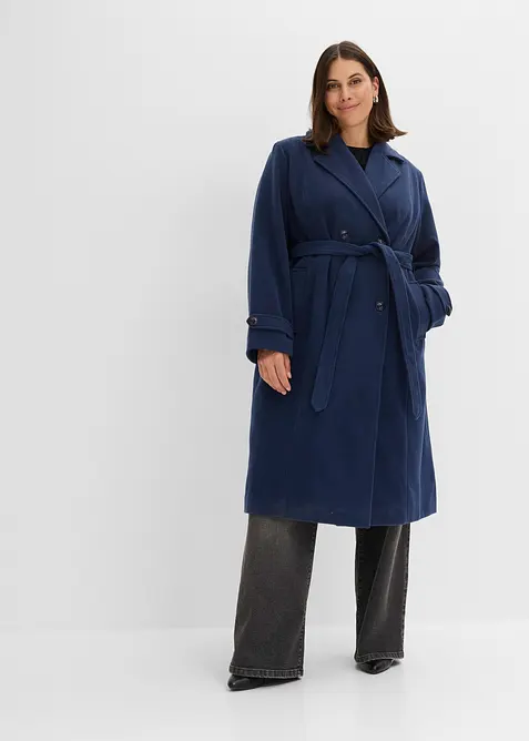 Trench invernale in simil lana, bonprix