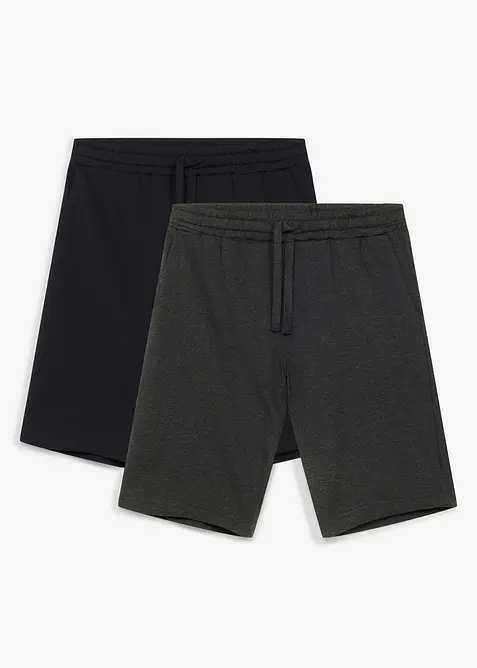 Bermuda in felpa loose fit (pacco da 2), bonprix