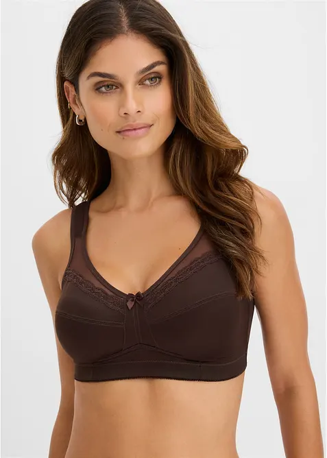 Reggiseno contenitivo senza ferretto con spalline imbottite (pacco da 2), bonprix
