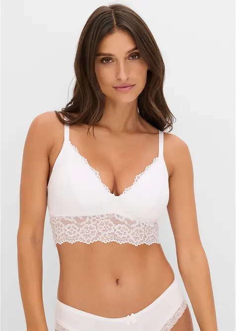 Reggiseno bustier in morbido pizzo (pacco da 3), bonprix