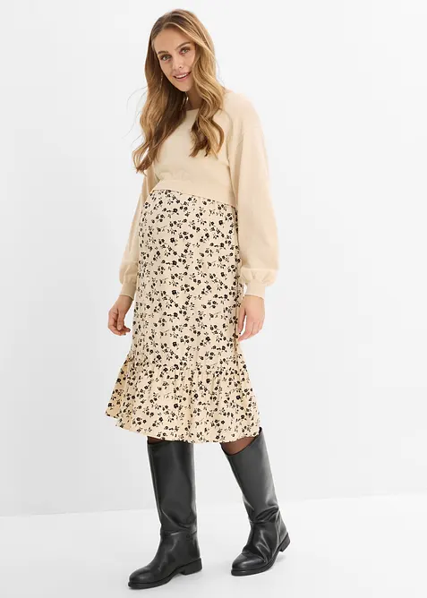 Abito pr&eacute;maman / da allattamento  3 in 1 con maglione coordinato (set 2 pezzi), bonprix