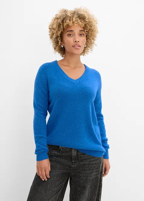 Maglione oversize con scollo a V, bonprix