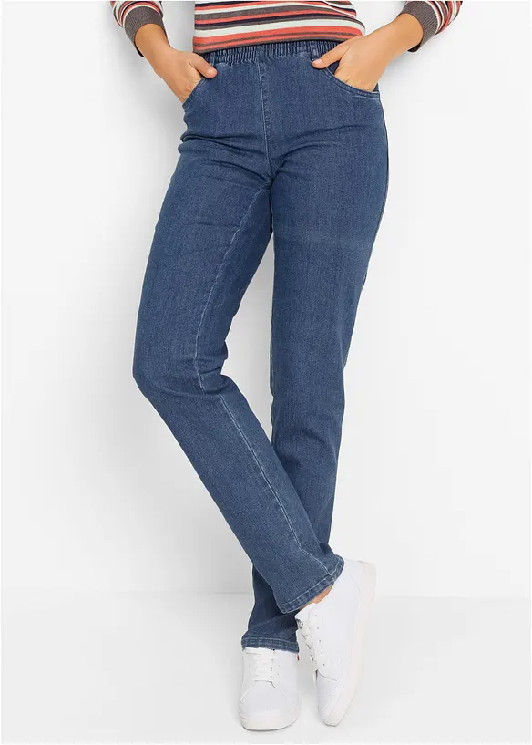 Jeans straight, vita media (pacco da 2), bonprix