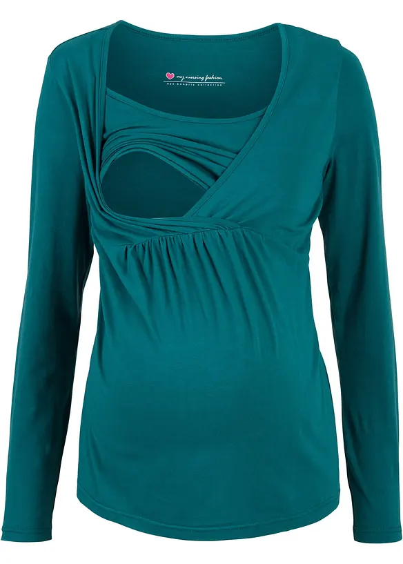 Maglia pr&eacute;maman / da allattamento 2 in 1 in cotone biologico, bonprix