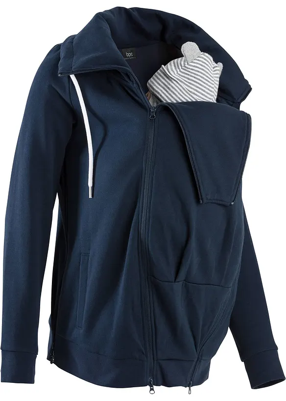 Felpa prémaman con zip e inserto babywearing 3 in 1, bonprix