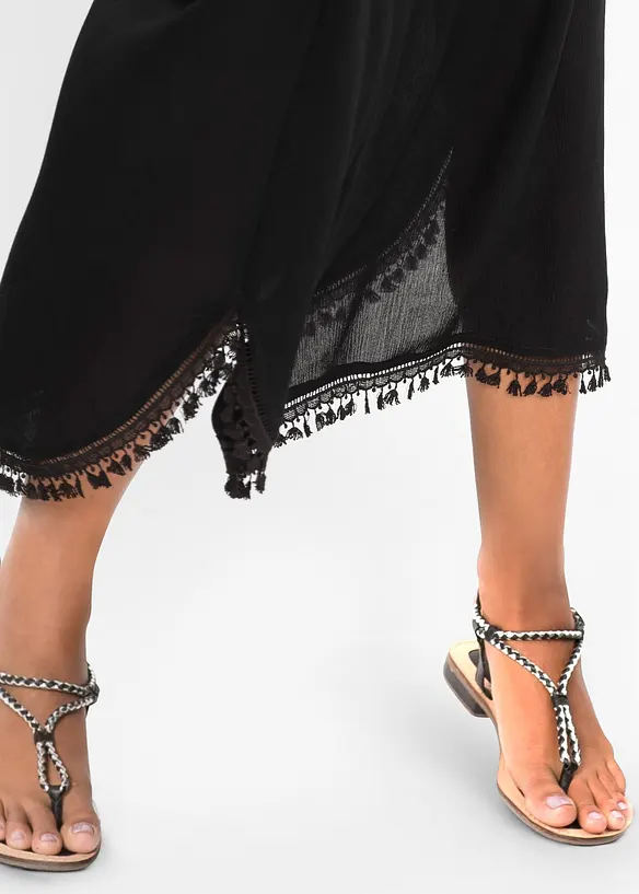 Abito midi con volant, bonprix