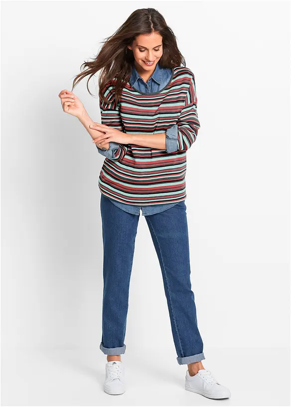 Jeans straight, vita media (pacco da 2), bonprix