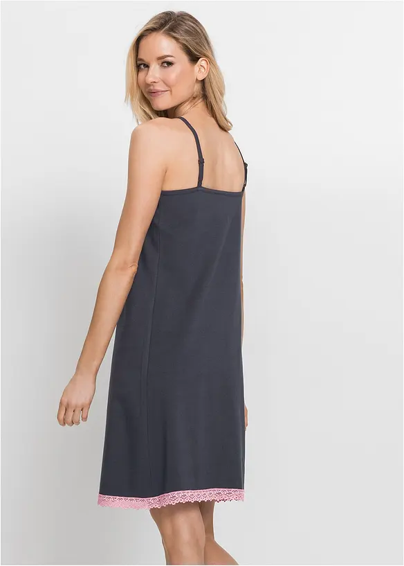 Camicia da notte corta con pizzo delicato, bonprix