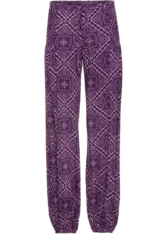 Pantaloni con elastico in vita in viscosa fluente, bonprix