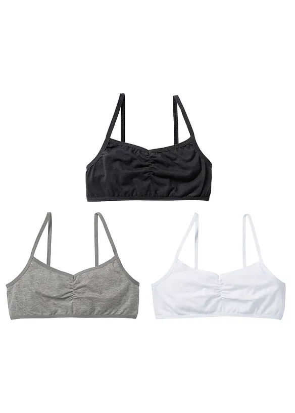 Reggiseno bustier con cotone morbido (pacco da 3), bonprix