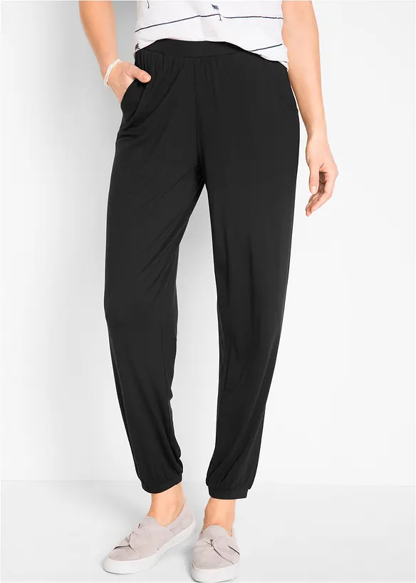 Pantaloni in jersey di viscosa fluente con tasche, bonprix