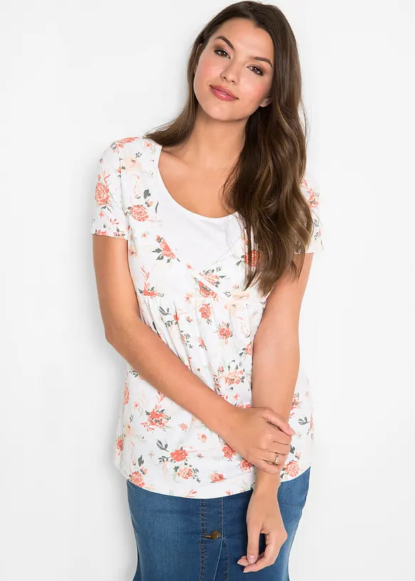 Maglia pr&eacute;maman / da allattamento 2 in 1 in cotone biologico, bonprix