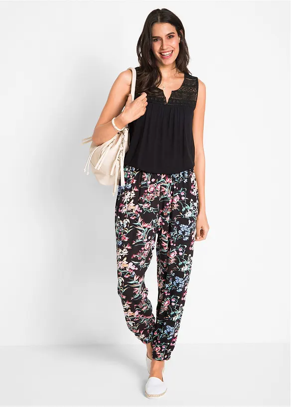 Pantaloni alla turca in misto viscosa, bonprix