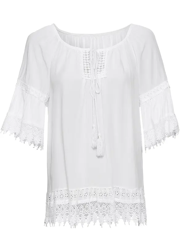 Tunica con pizzo in morbida viscosa, bonprix