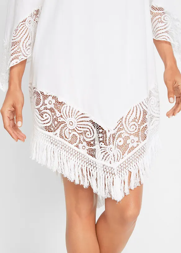 Tunica copricostume con pizzo in viscosa, bonprix